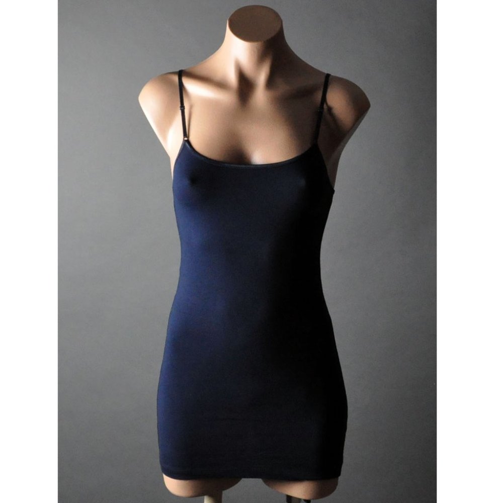 Navy Blue Womens Casual Spaghettis Strap CAMI TANK TOP Basic Layering Camisole S
